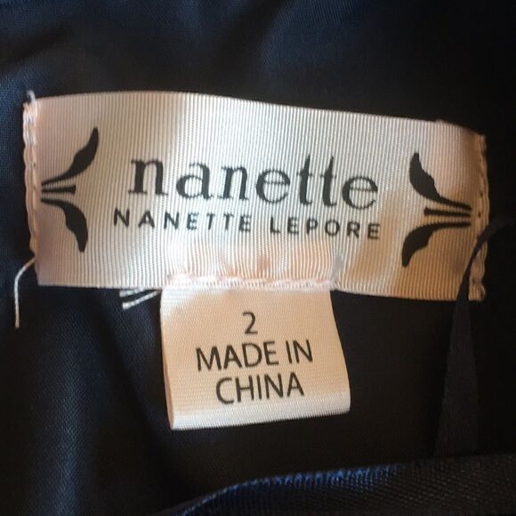 Nannette by Nanette Lepore short sleeve lined top lace ombré navy blue 2 - Picture 7 of 8